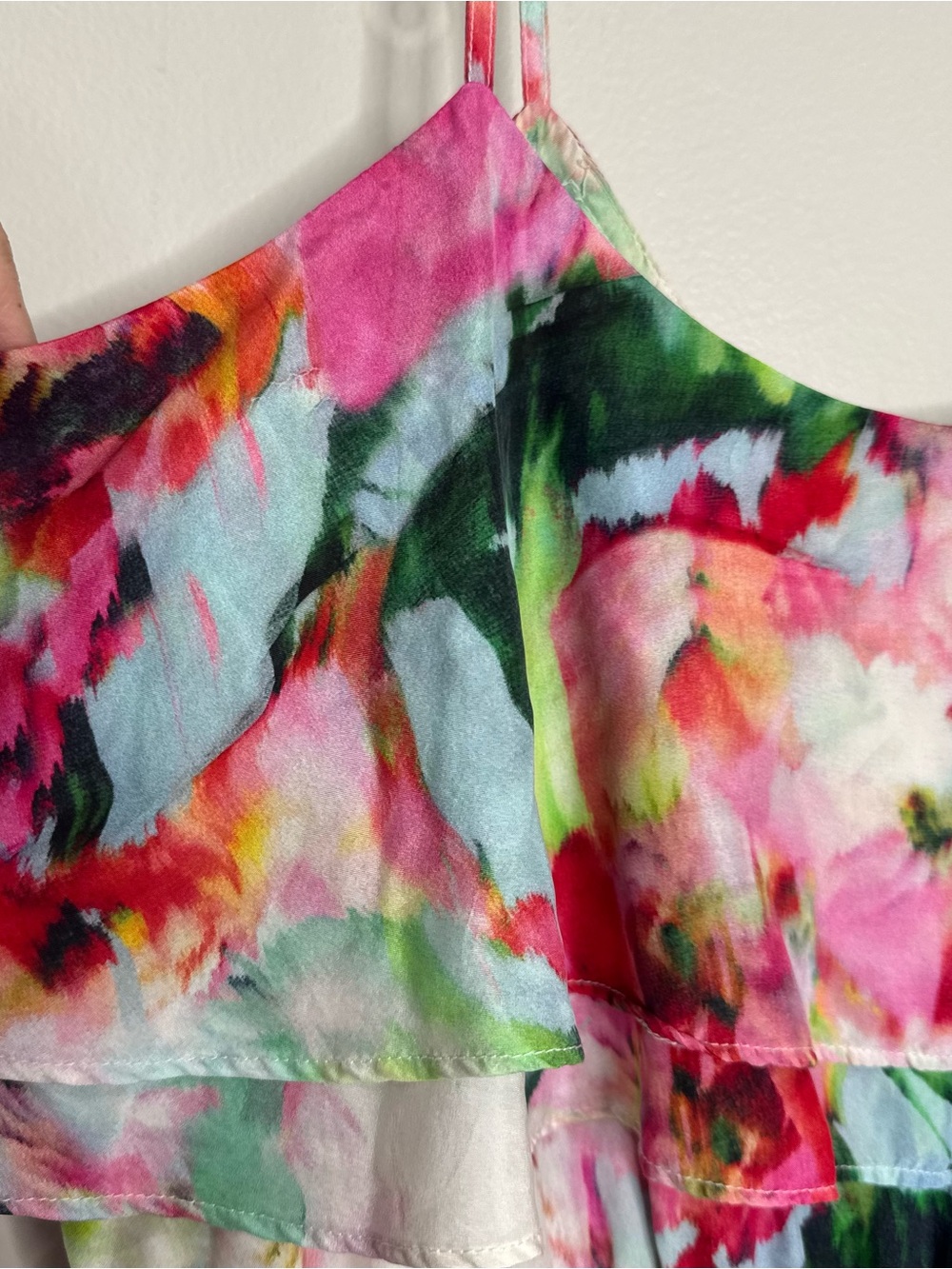 Anthro Fleur Wood 100% Silk Floral Wide Leg Sleeveless Wide Leg Jumpsuit Medium - Picture 7 of 11